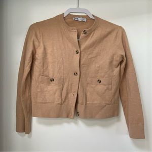 ZARA Patch Pocket Knit Jacket Cardigan